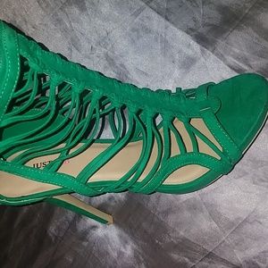 New - strappy suede stiletto, high heel shoe